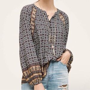 Anthropologie Tylho Aubina Long Sleeve Peasant Top